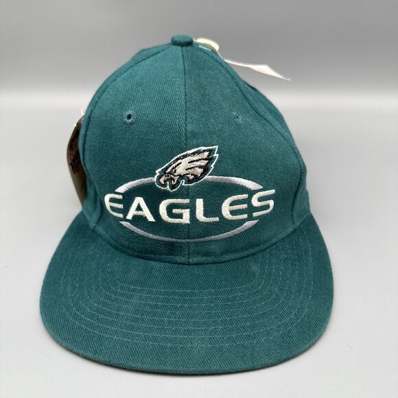 Vintage 90s Philadelphia Eagles NFL Game Day Strap Hat NWT Green - Picture 1 of 7